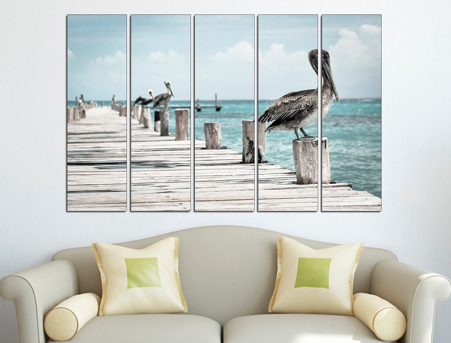 Pelicans Bird Prints Pelican Wall Art, Bird Poster Pelican Print Canvas Print