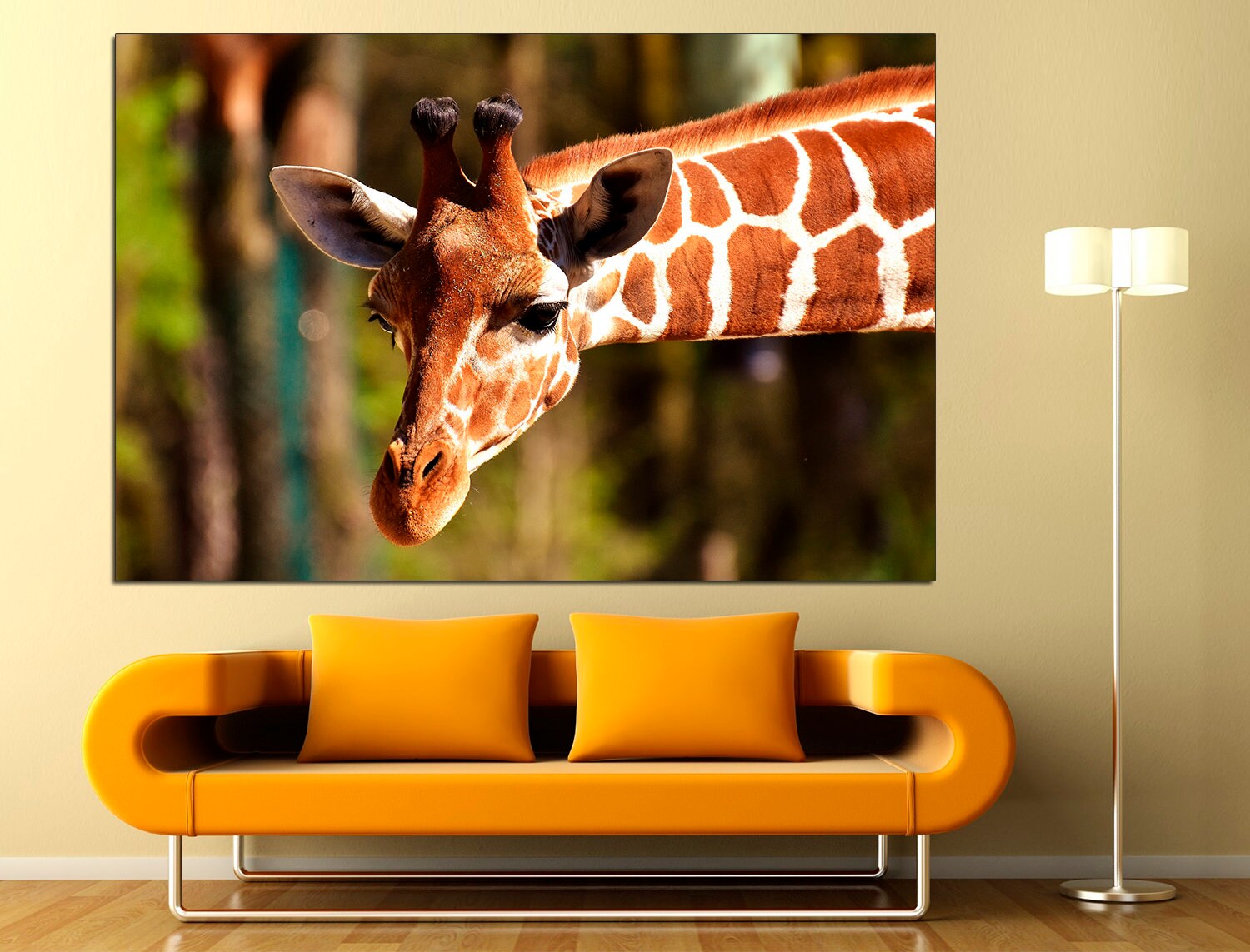 Giraffe Print Safari Wall Art Giraffe Wall Decor, Safari Animal Print Giraffe Decor