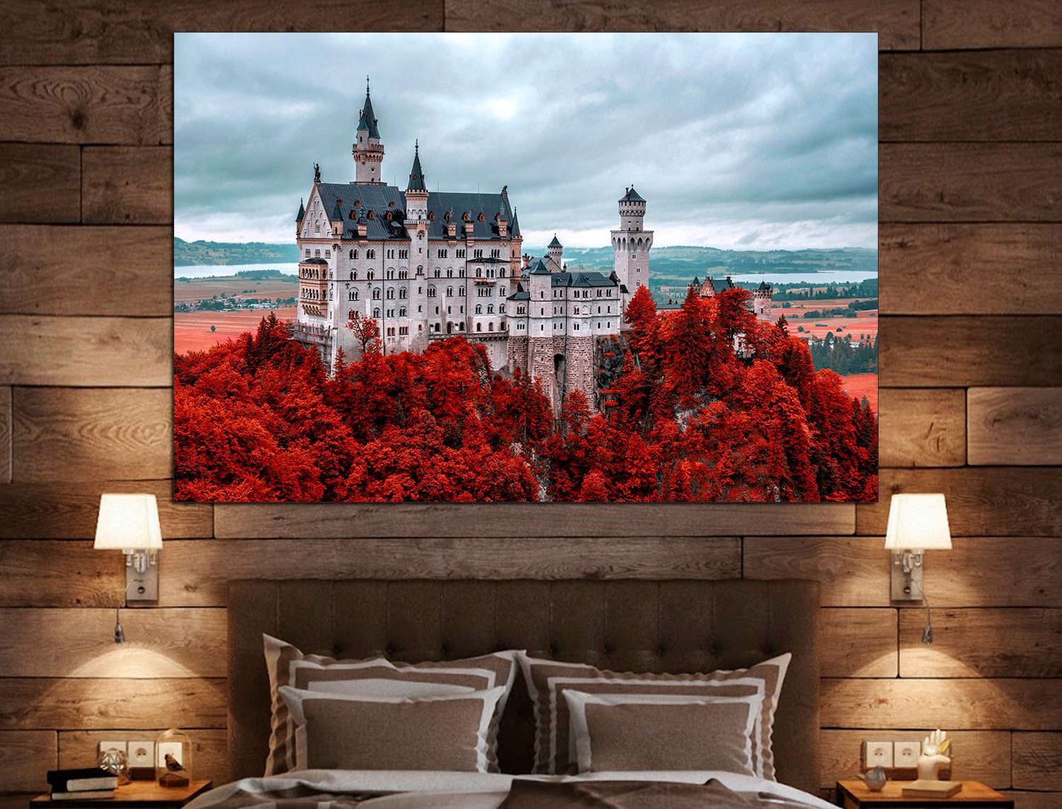 Castle Wall Decor Neuschwanstein Canvas Print Castle Wall Art Germany