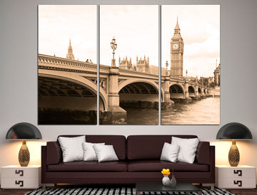 London Wall Art London Cityscape Art London Poster, Big Ben Print London Wall Decor London Room Decor