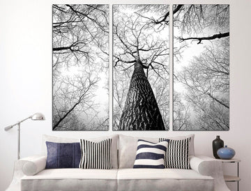 Tree Branch Wall Art Black And White Art Trees Canvas Print, Forest Wall Art Extra Large Wall Art Abstract Tree