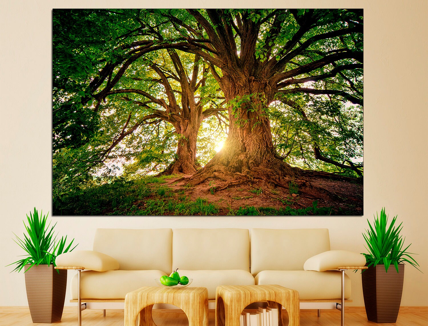 Tree Canvas Wall Art Forest Canvas Art Nature Prints, Landscape Print Forest Poster Extra Large Wall Art