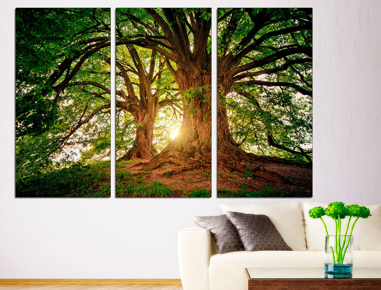 Tree Canvas Wall Art Forest Canvas Art Nature Prints, Landscape Print Forest Poster Extra Large Wall Art