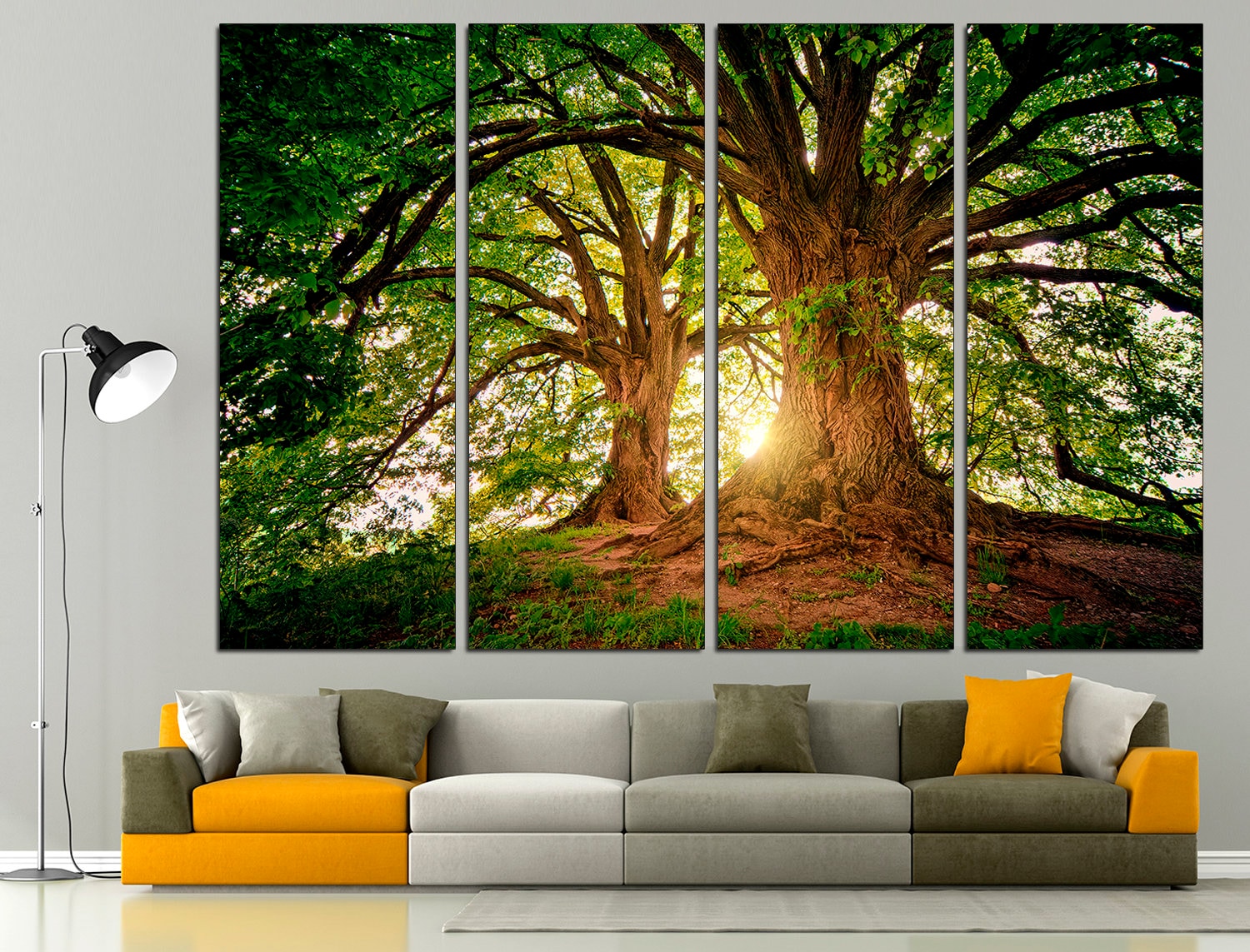 Tree Canvas Wall Art Forest Canvas Art Nature Prints, Landscape Print Forest Poster Extra Large Wall Art