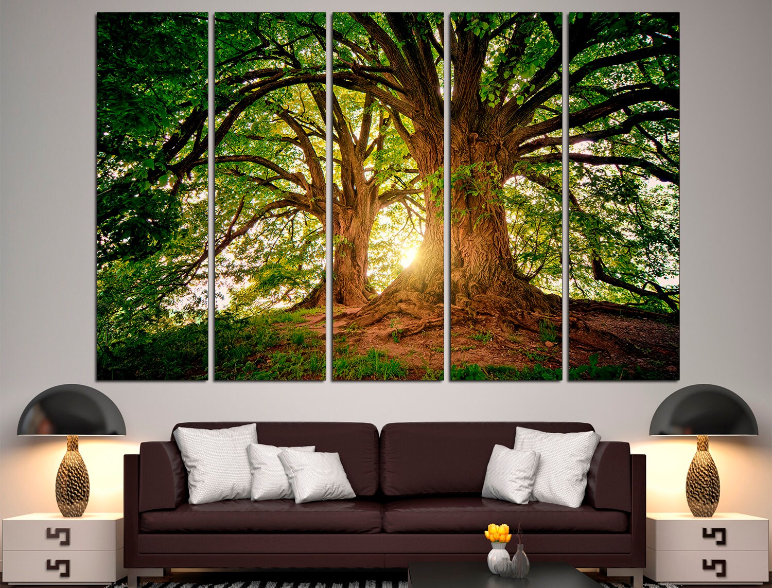 Tree Canvas Wall Art Forest Canvas Art Nature Prints, Landscape Print Forest Poster Extra Large Wall Art