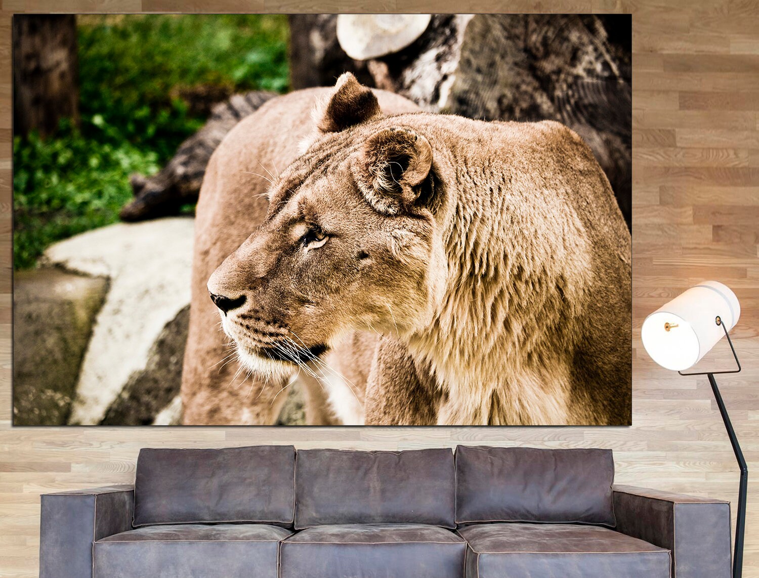 African Lion Print 5 Panel Canvas Animal, Lion Poster Print Canvas Wall Art Lion Home Decor