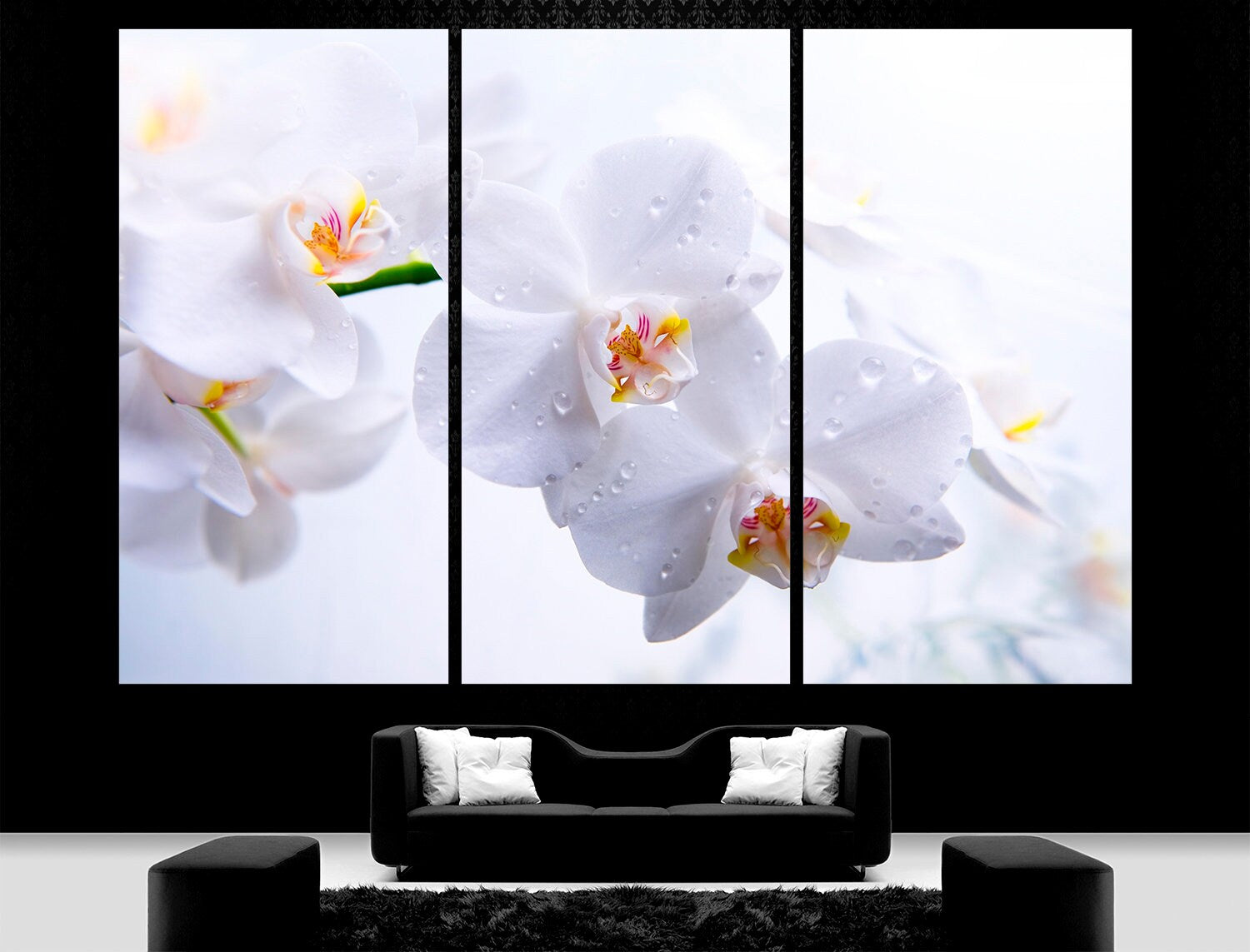 White Orchid Canvas Wall Art Orchid Canvas Spa, Orchid Wall Decor Flower wall art Orchid flowers