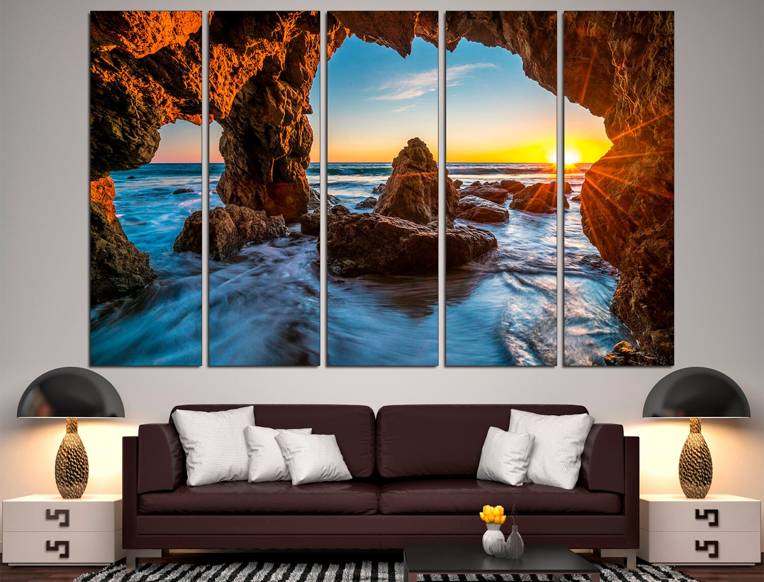 Sunset Wall Art Mountain Sunset Extra Large Wall Art, Horizon Wall Art Sunset Canvas Art Sunset Print