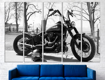 Harley Davidson Art Motorcycle Poster Triptych Wall Art, Harley Home Decor Harley Print Harley Wall Art