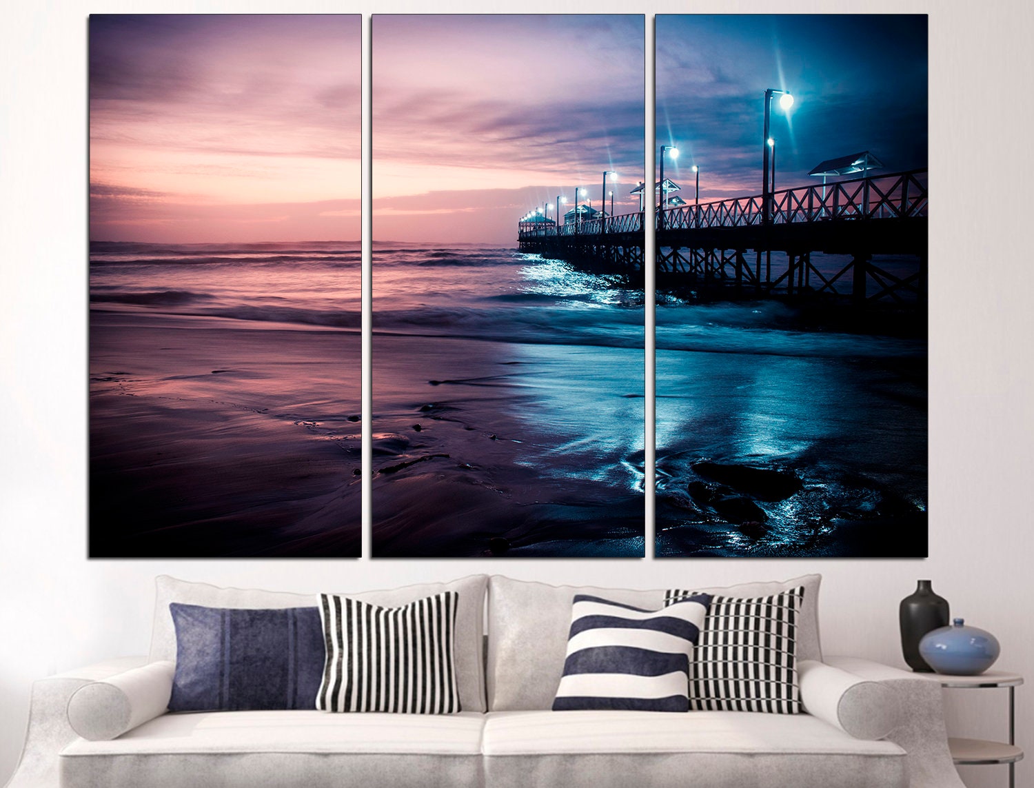 Pier Wall Art Minimalist Ocean Art Ocean, Pier Print California Beach Art Beach Pier Photo