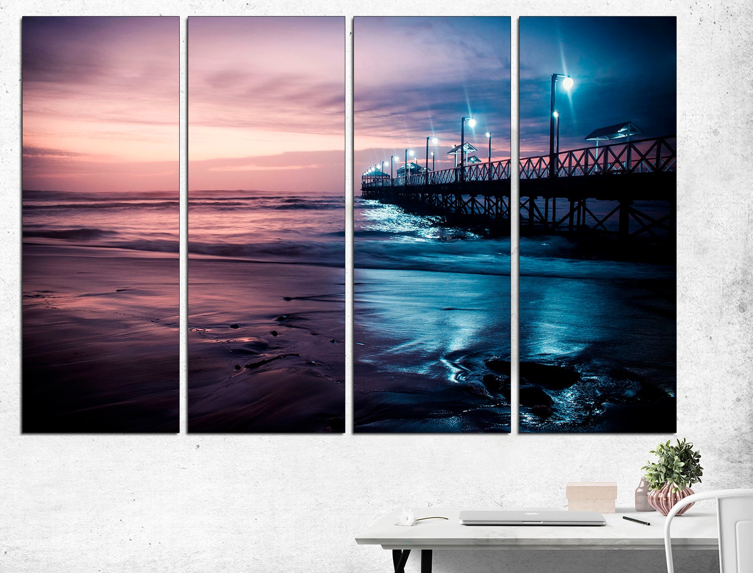 Pier Wall Art Minimalist Ocean Art Ocean, Pier Print California Beach Art Beach Pier Photo