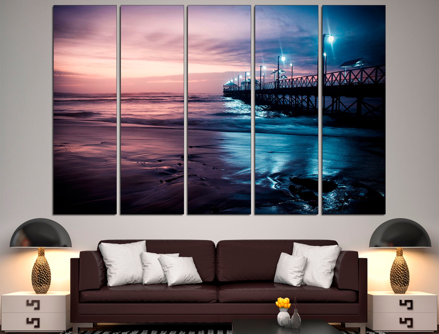 Pier Wall Art Minimalist Ocean Art Ocean, Pier Print California Beach Art Beach Pier Photo