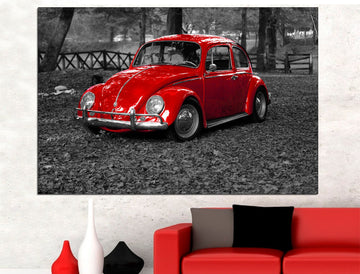 Red Car Print Canvas Wall Art Car Photography, Classic Car Art Car Print Set Cars Print Wall Art