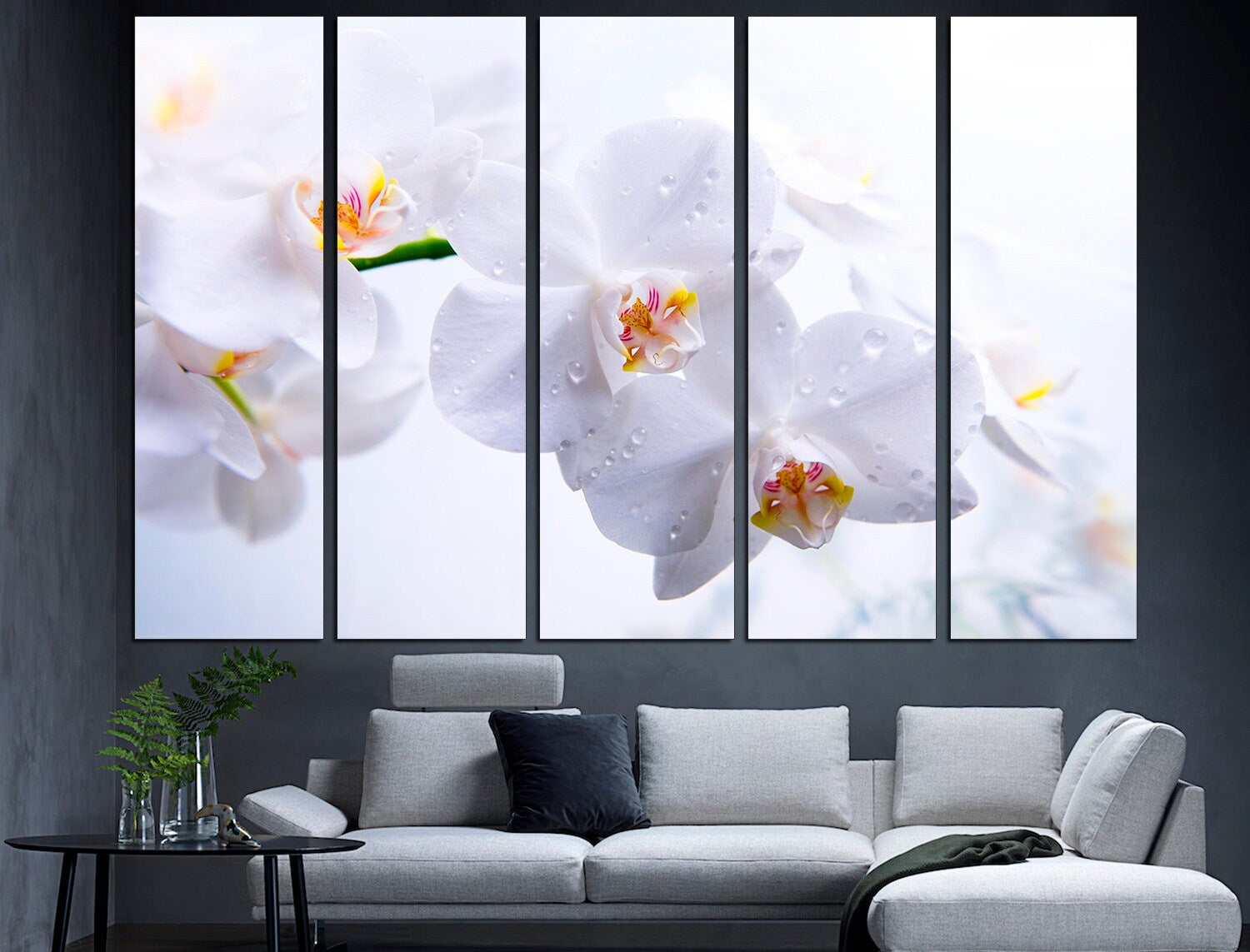 White Orchid Canvas Wall Art Orchid Canvas Spa, Orchid Wall Decor Flower wall art Orchid flowers