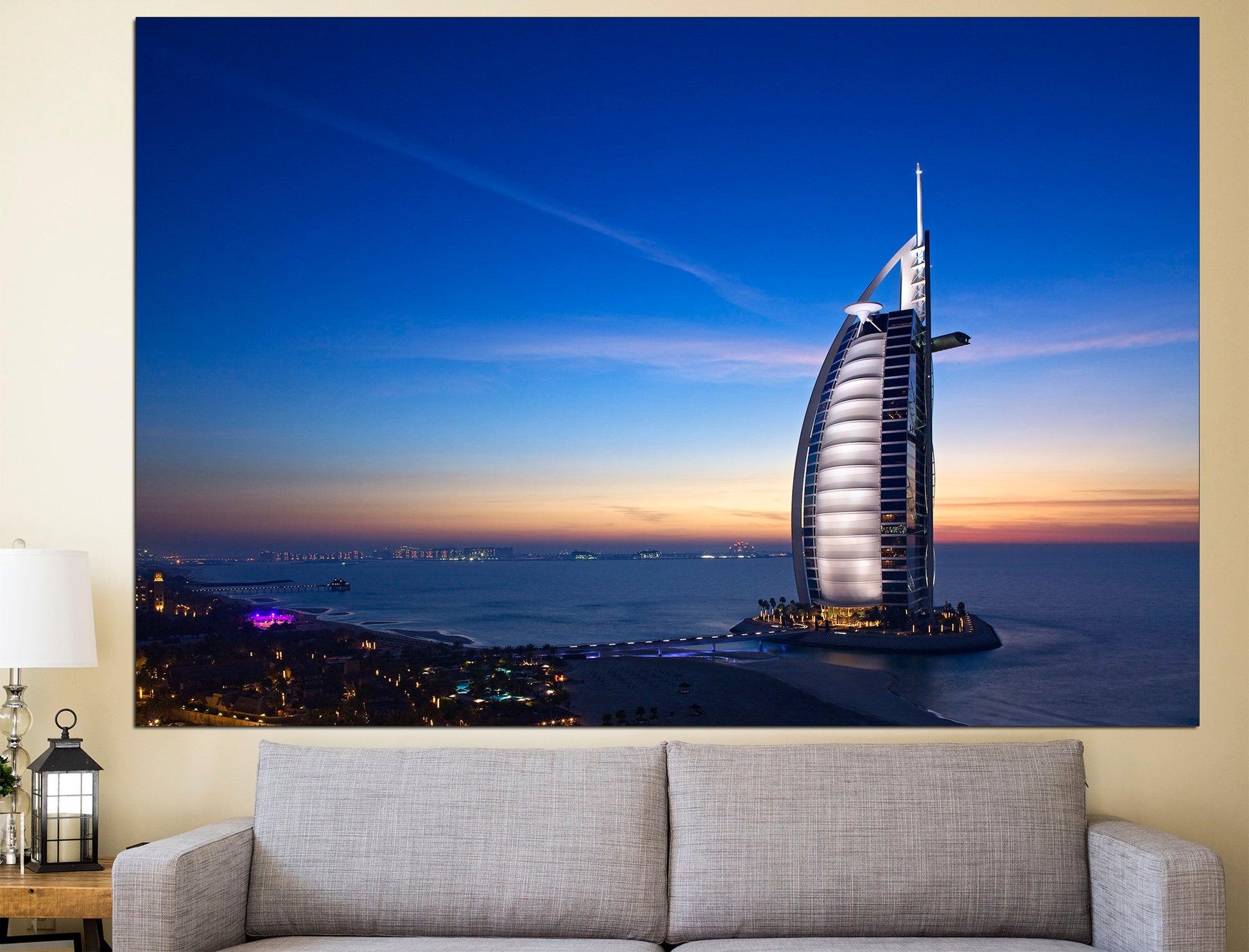 Dubai Skyline Set Of 5 Wall Art Dubai Office Decor, Dubai Print Wall Art Canvas Triptych Wall Art