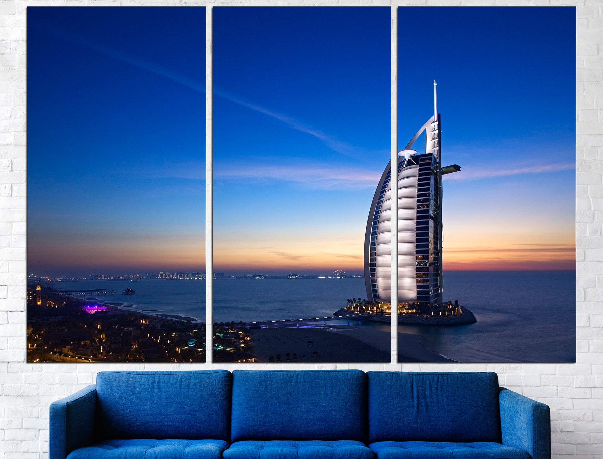 Dubai Skyline Set Of 5 Wall Art Dubai Office Decor, Dubai Print Wall Art Canvas Triptych Wall Art