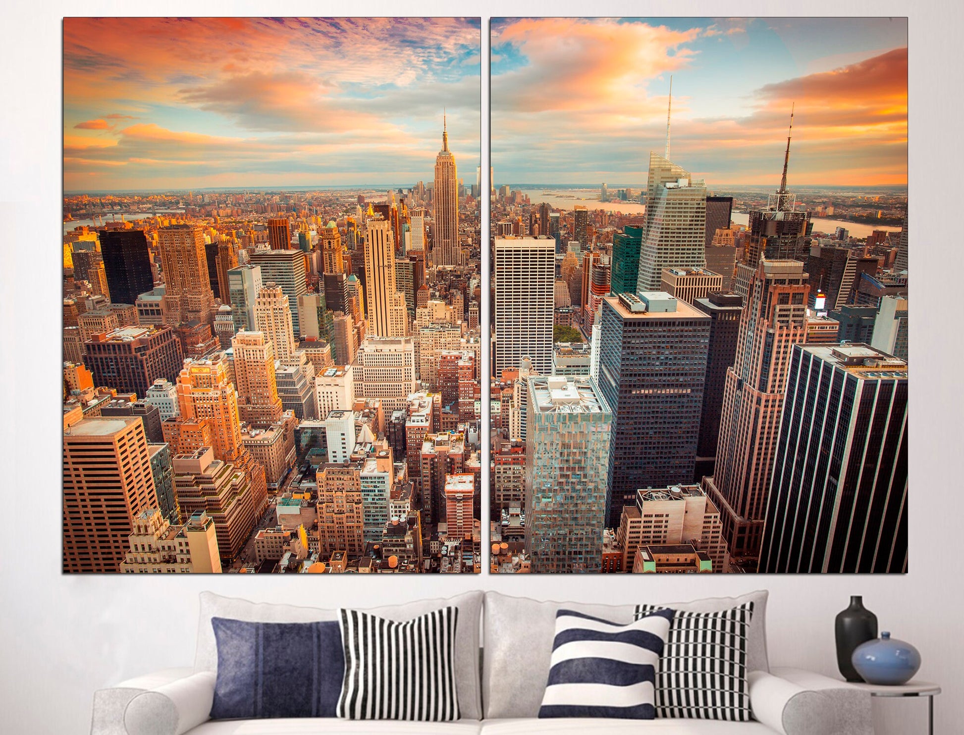 New York Wall Art Extra Large Wall Art Skyline, Office Decor New York Poster New York Canvas