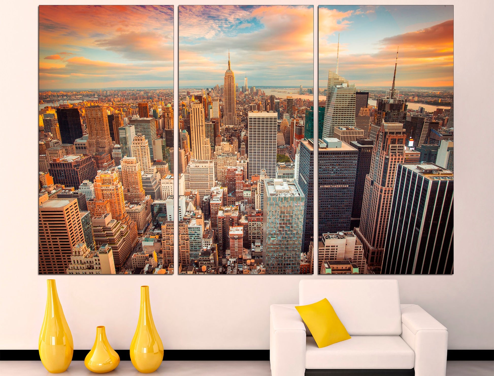 New York Wall Art Extra Large Wall Art Skyline, Office Decor New York Poster New York Canvas