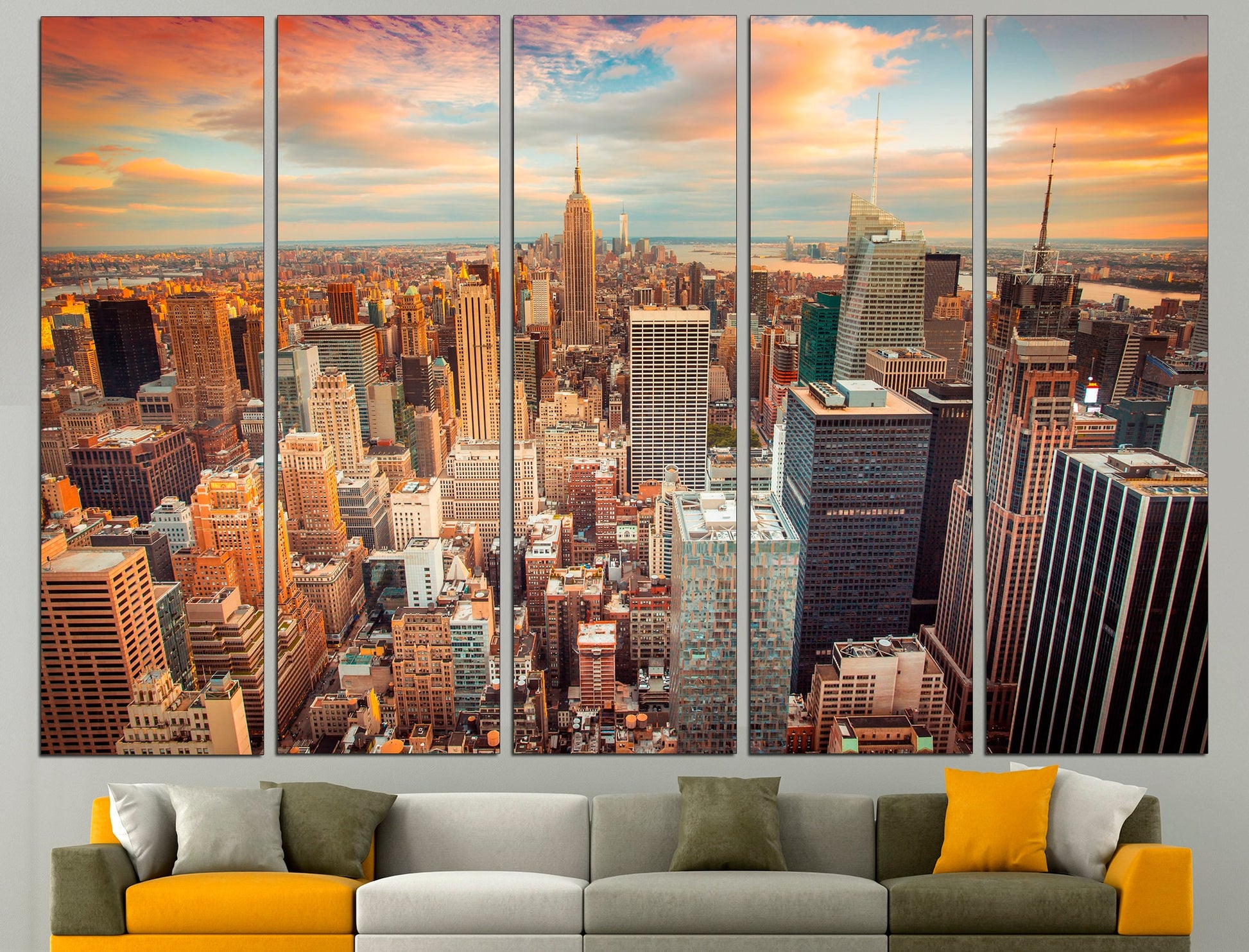 New York Wall Art Extra Large Wall Art Skyline, Office Decor New York Poster New York Canvas