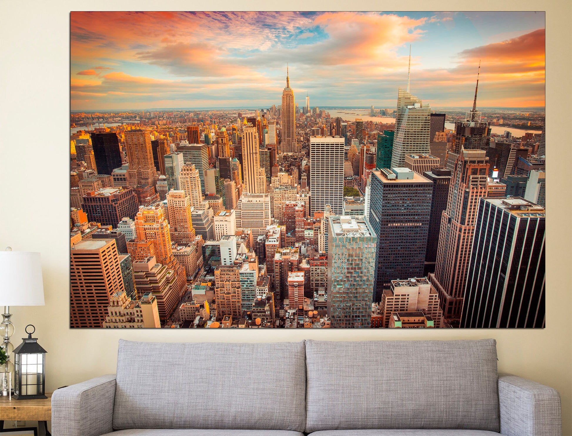 New York Wall Art Extra Large Wall Art Skyline, Office Decor New York Poster New York Canvas