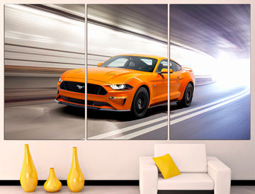 Ford Mustang Canvas Car Poster Mustang Print, Mustang Car Automotive Wall Art Car Lover Gift