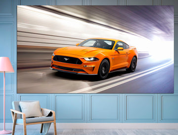 Ford Mustang Canvas Car Poster Mustang Print, Mustang Car Automotive Wall Art Car Lover Gift