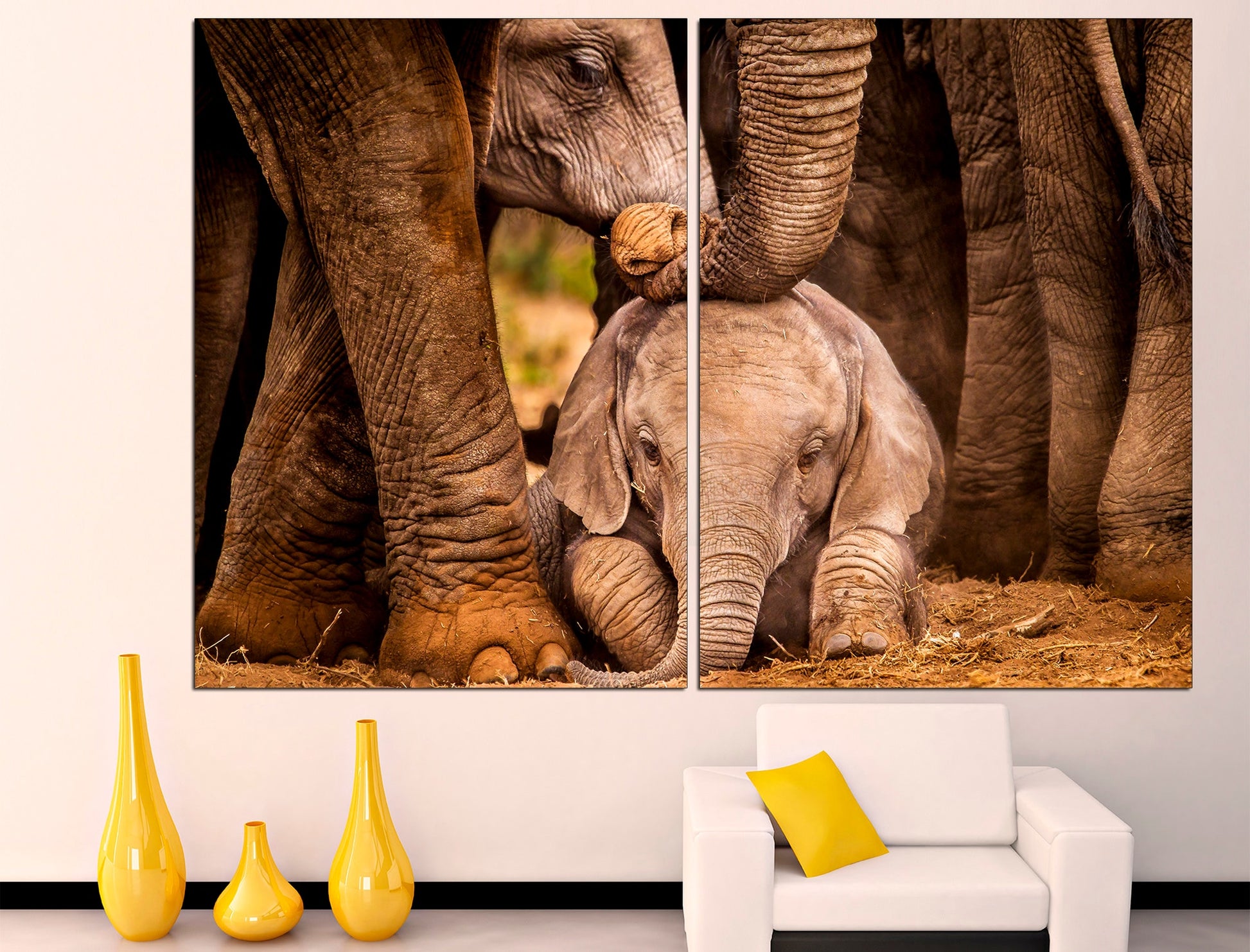 Baby Elephant African Elephant Elephant Room Decor, Elephant Canvas Elephant Photography Watercolor Elephant