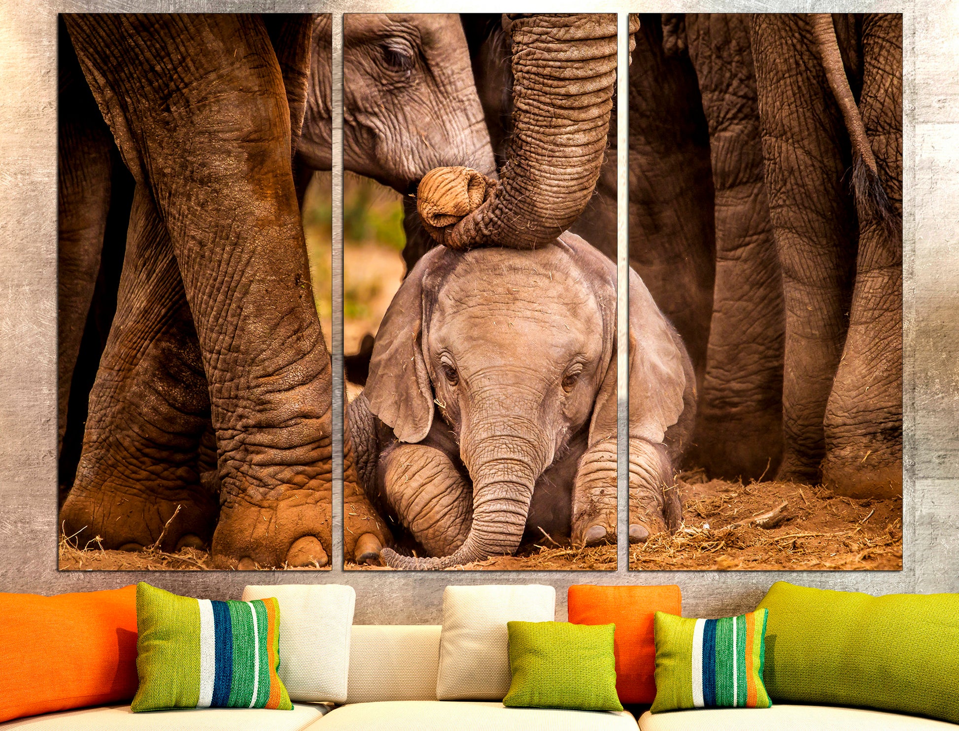 Baby Elephant African Elephant Elephant Room Decor, Elephant Canvas Elephant Photography Watercolor Elephant