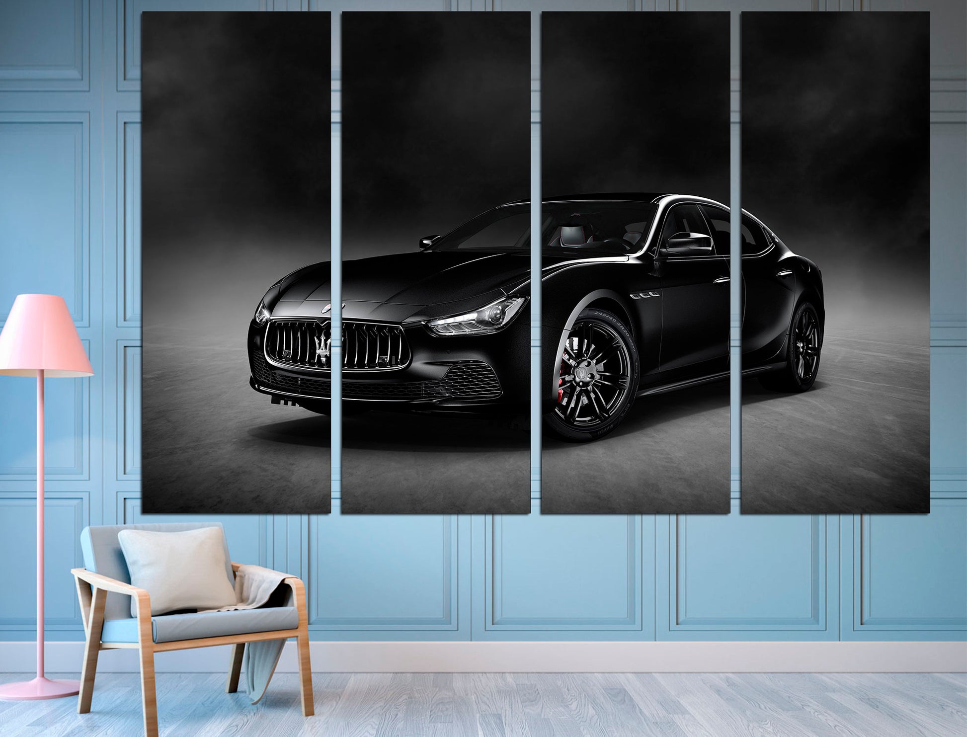 Maserati Wall Art Auto Wall Decor Maserati Poster Auto, Canvas Print Home Decor Auto Extra Large Wall Art