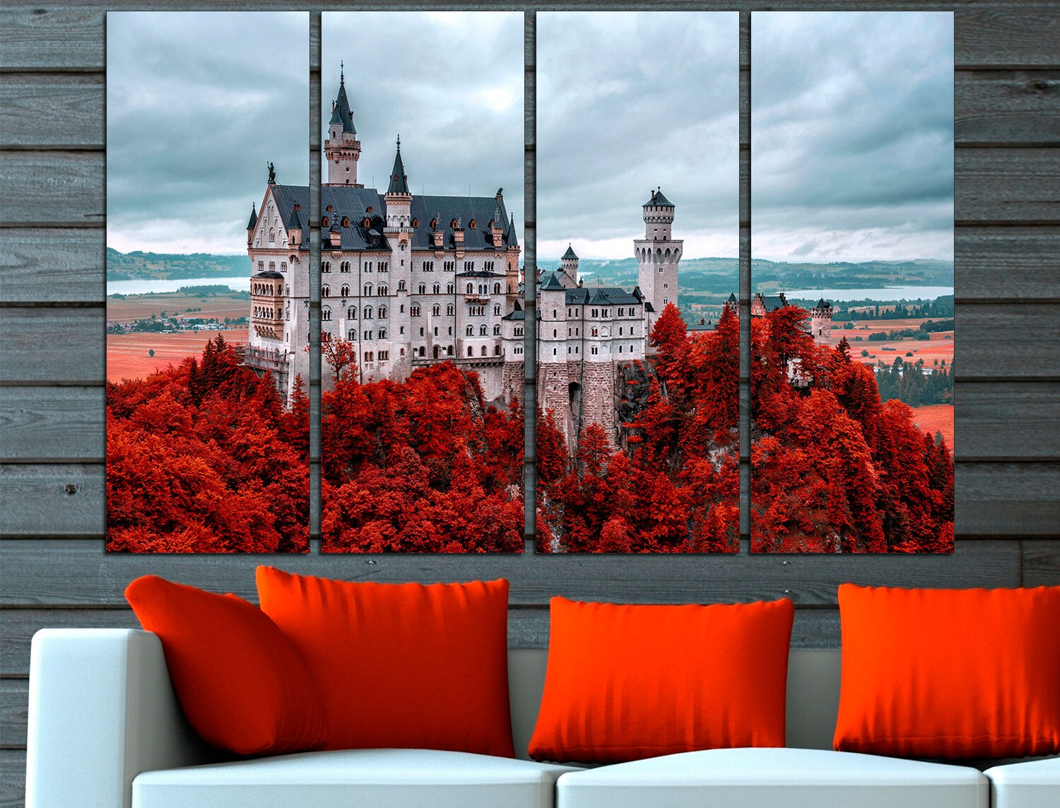 Castle Wall Decor Neuschwanstein Canvas Print Castle Wall Art Germany