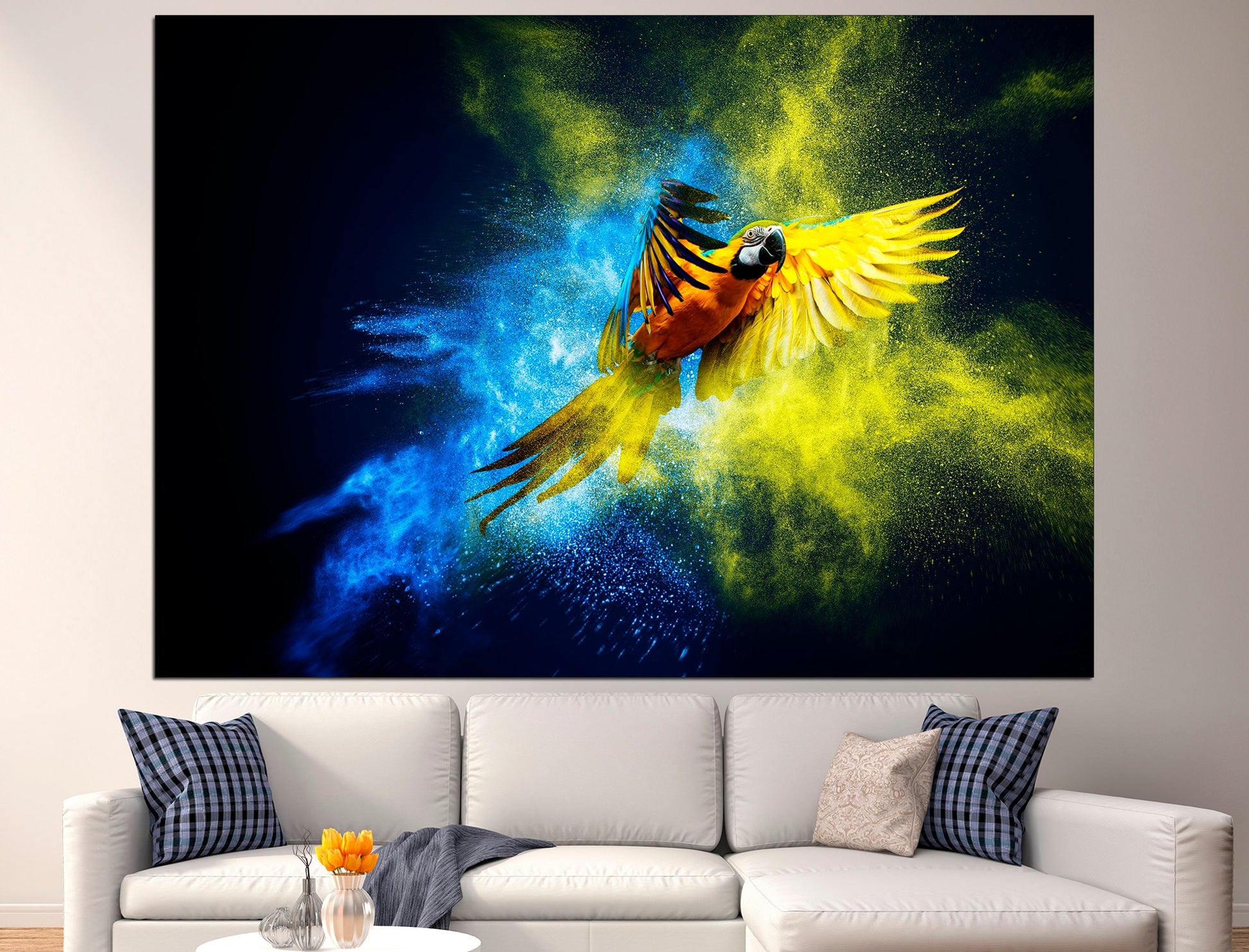 Colorful Bird Art Parrot Wall Art Tropical Bird Art Parrot, Canvas Art Watercolor Parrot Parrot Print Parrot Poster