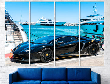 Lamborghini Canvas Cars On Canvas Auto Canvas Print, Lamborghini Poster Large Canvas Art Racing Canvas