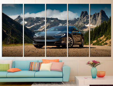 Tesla Print Car Wall Art Electrical Print Tesla Wall Art, Electricity Print Tesla Wall Decor Tesla Canvas