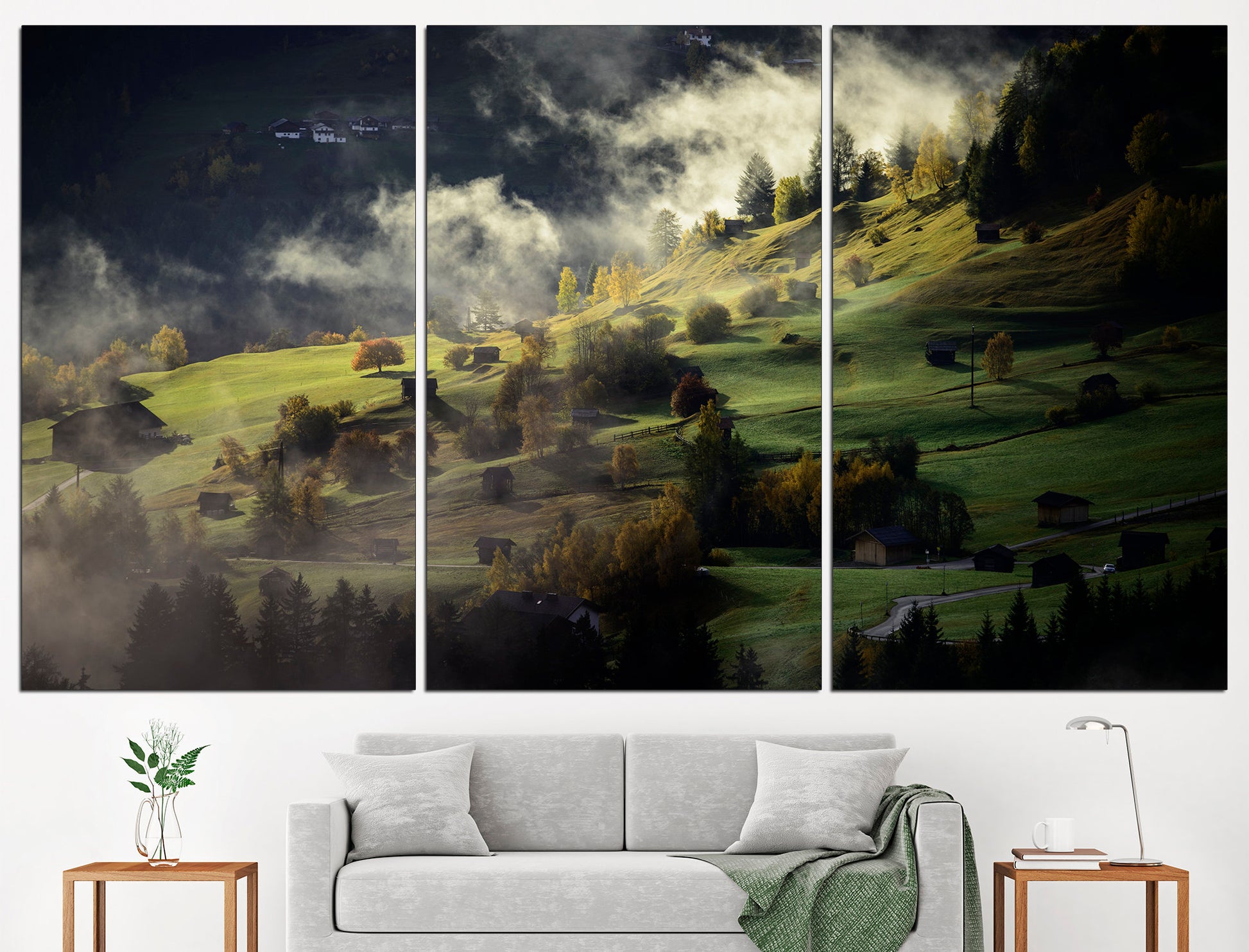 Fogs Wall Art Mountain Wall Art Forest Wall Art, Foggy Mountains Art Forest Fog Print Foggy Wall Decor