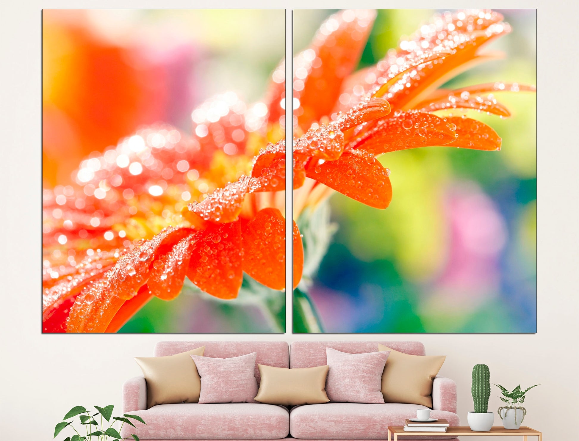 Orange Flower Canvas Flower Wall Art Large Canvas Art, Orange Abstract Art Orange Flower Photo Floral Canvas