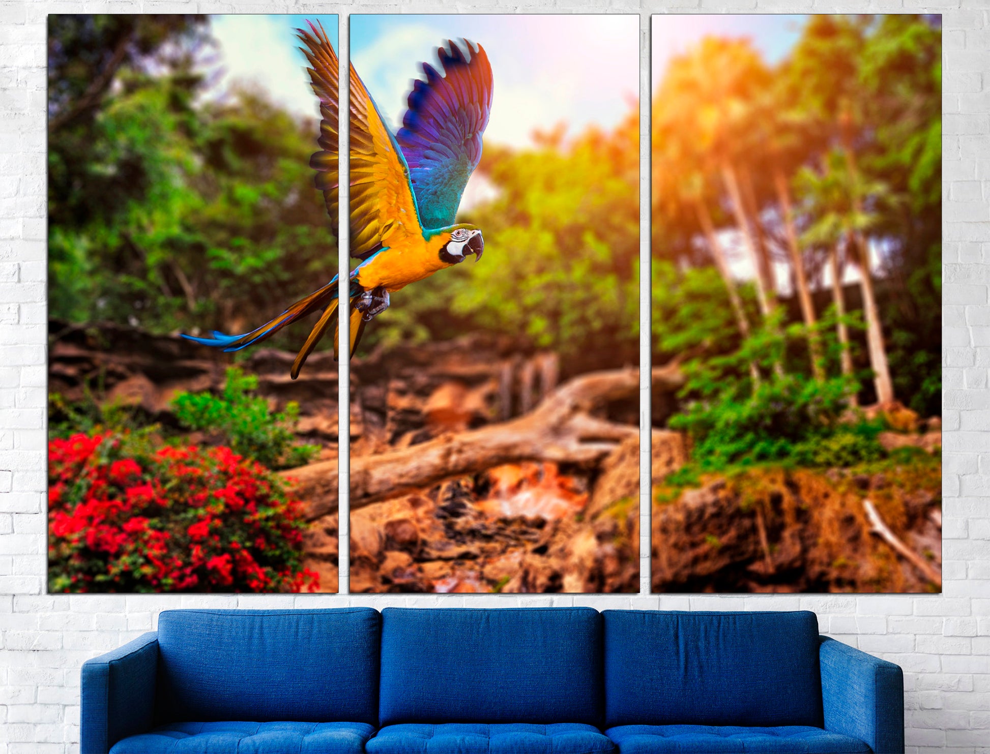 Parrot Canvas Jungle Canvas Art Parrot Wall Art, Parrot Wall Decor Large Canvas Art Parrot Lovers Parrot Poster