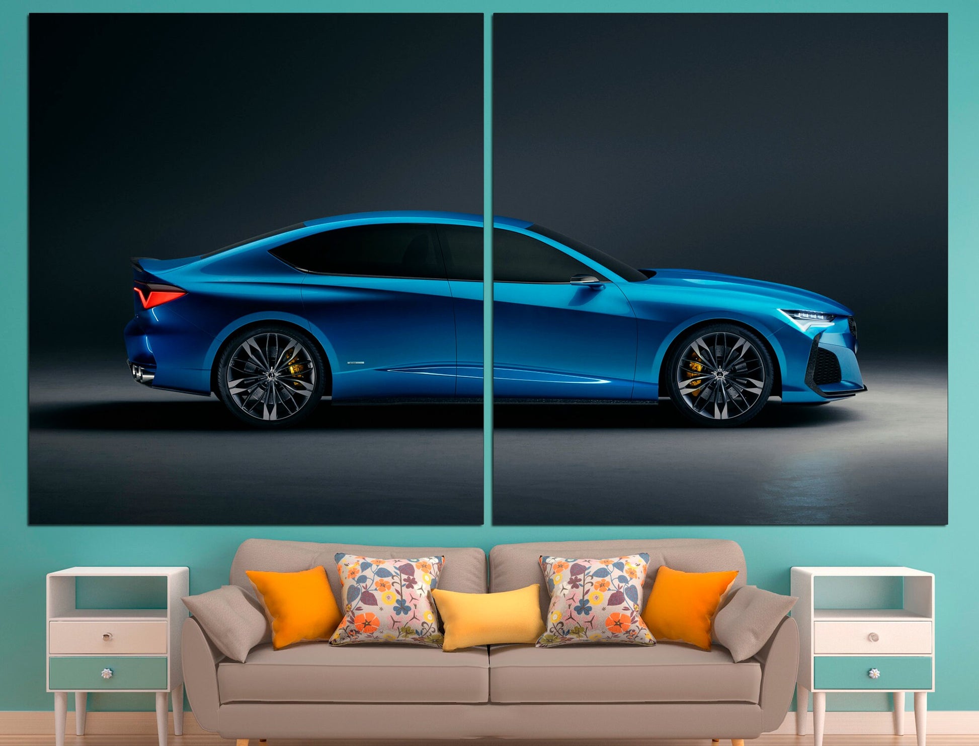 Acura Type S Car Canvas Acura Wall Art, Supercar Canvas Acura Car Art Acura Wall Decor Acura Poster