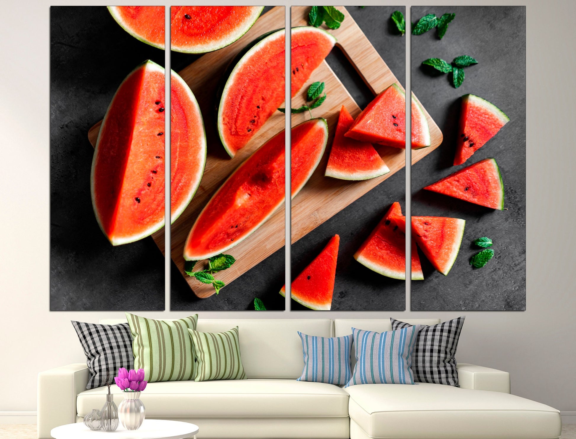 Watermelon print Original art Watermelon decor, Kitchen wall art Summer art print Watermelon gifts