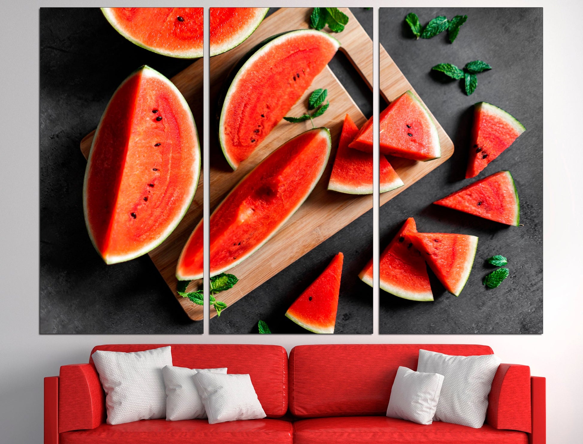 Watermelon print Original art Watermelon decor, Kitchen wall art Summer art print Watermelon gifts