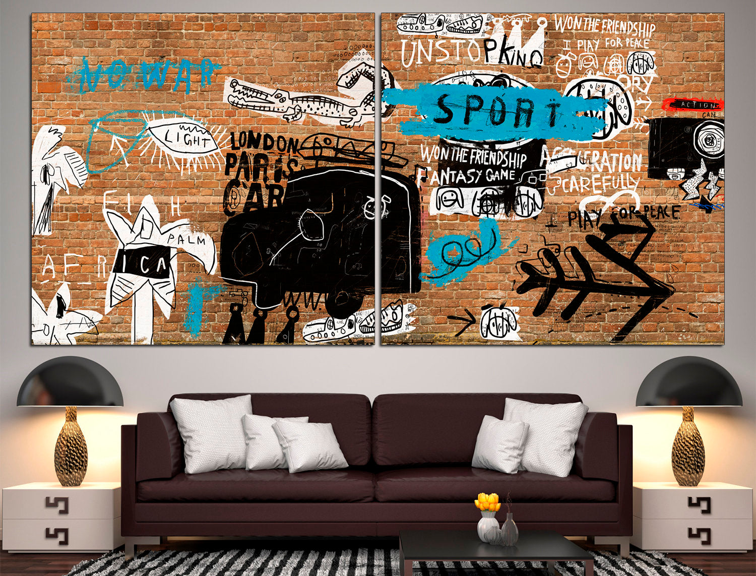 Wall decor canvas Graffiti wall art Home office decor, Modern wall art Graffiti art canvas Modern art poster