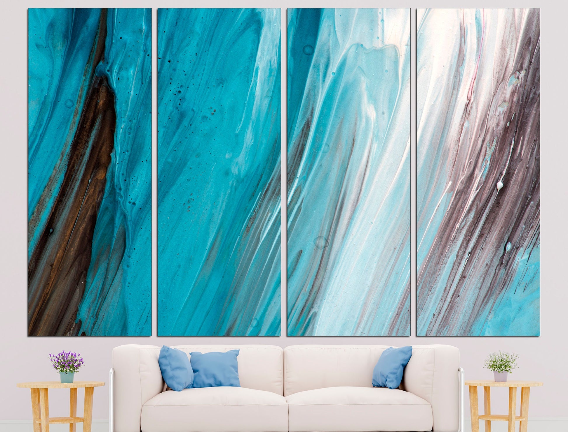 Blue gray marble Large canvas art Abstract marble art, Blue marble print Marble wall decor Marble poster