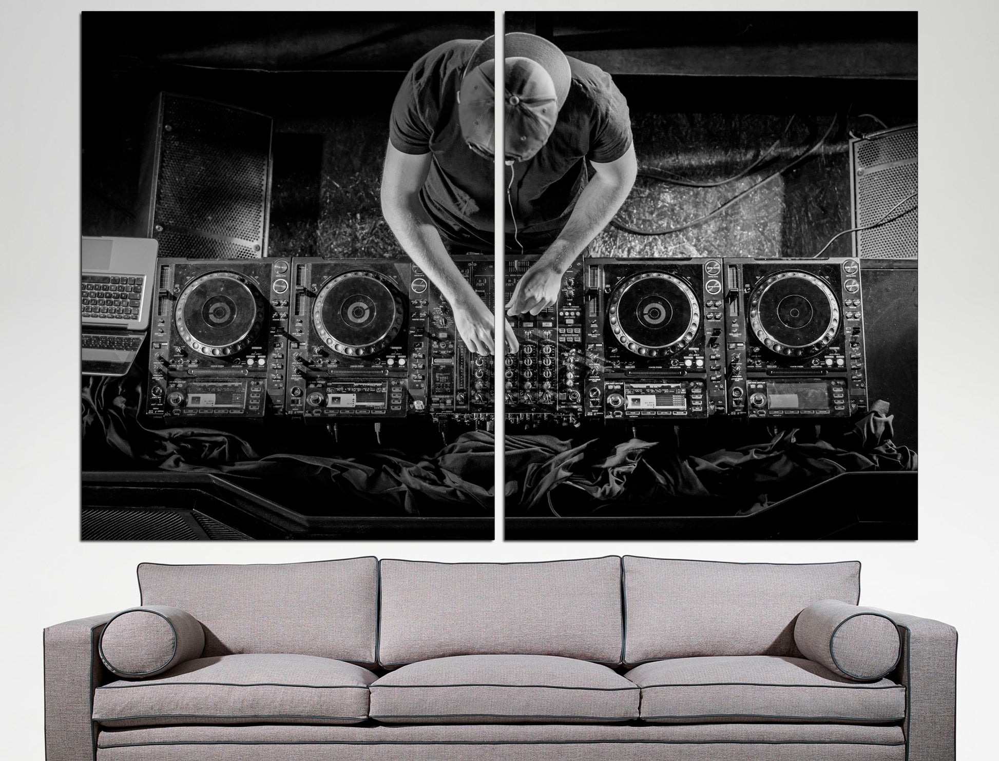 DJ wall art Modern wall decor DJ poster, Music wall art Canvas wall art DJ room decor