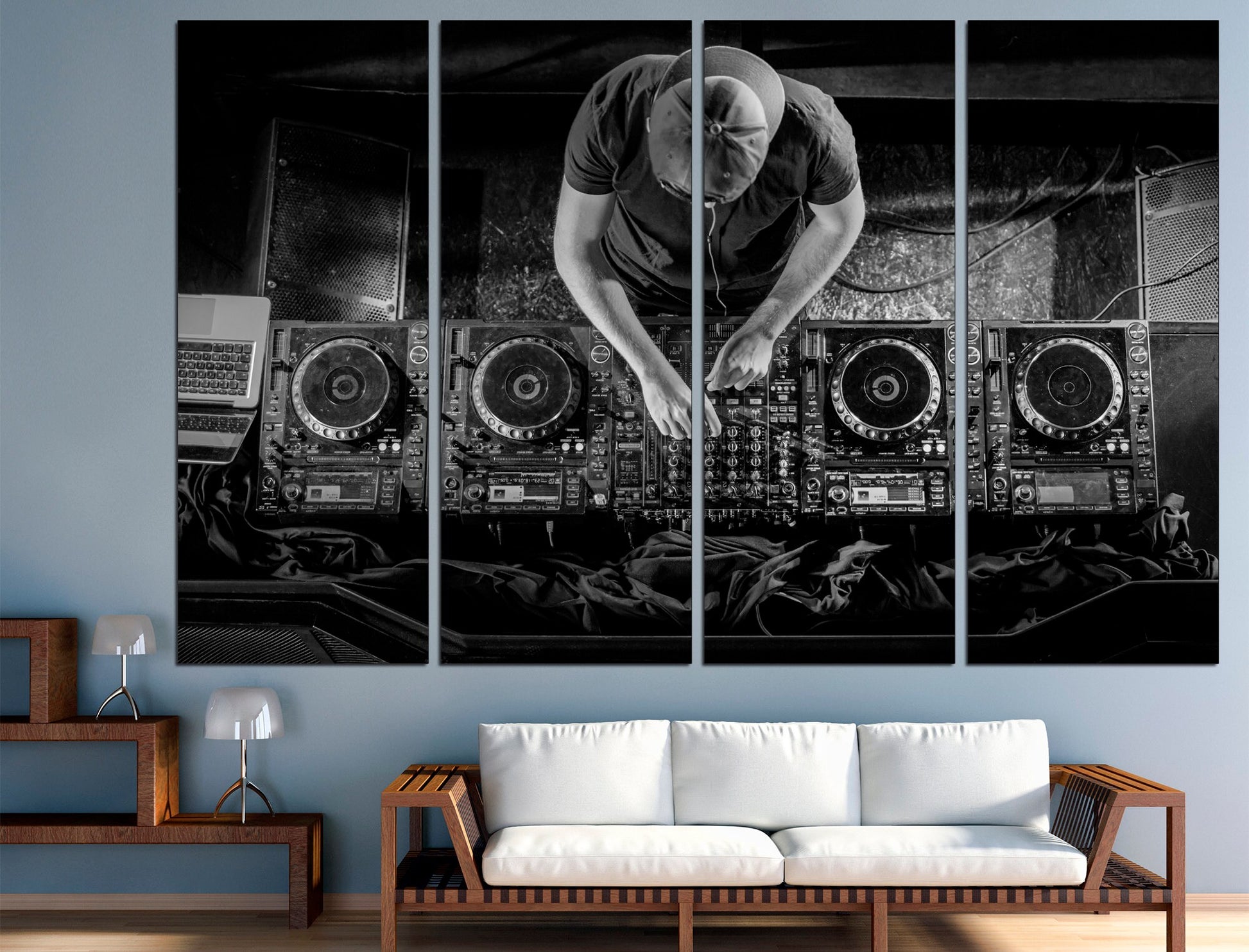 DJ wall art Modern wall decor DJ poster, Music wall art Canvas wall art DJ room decor