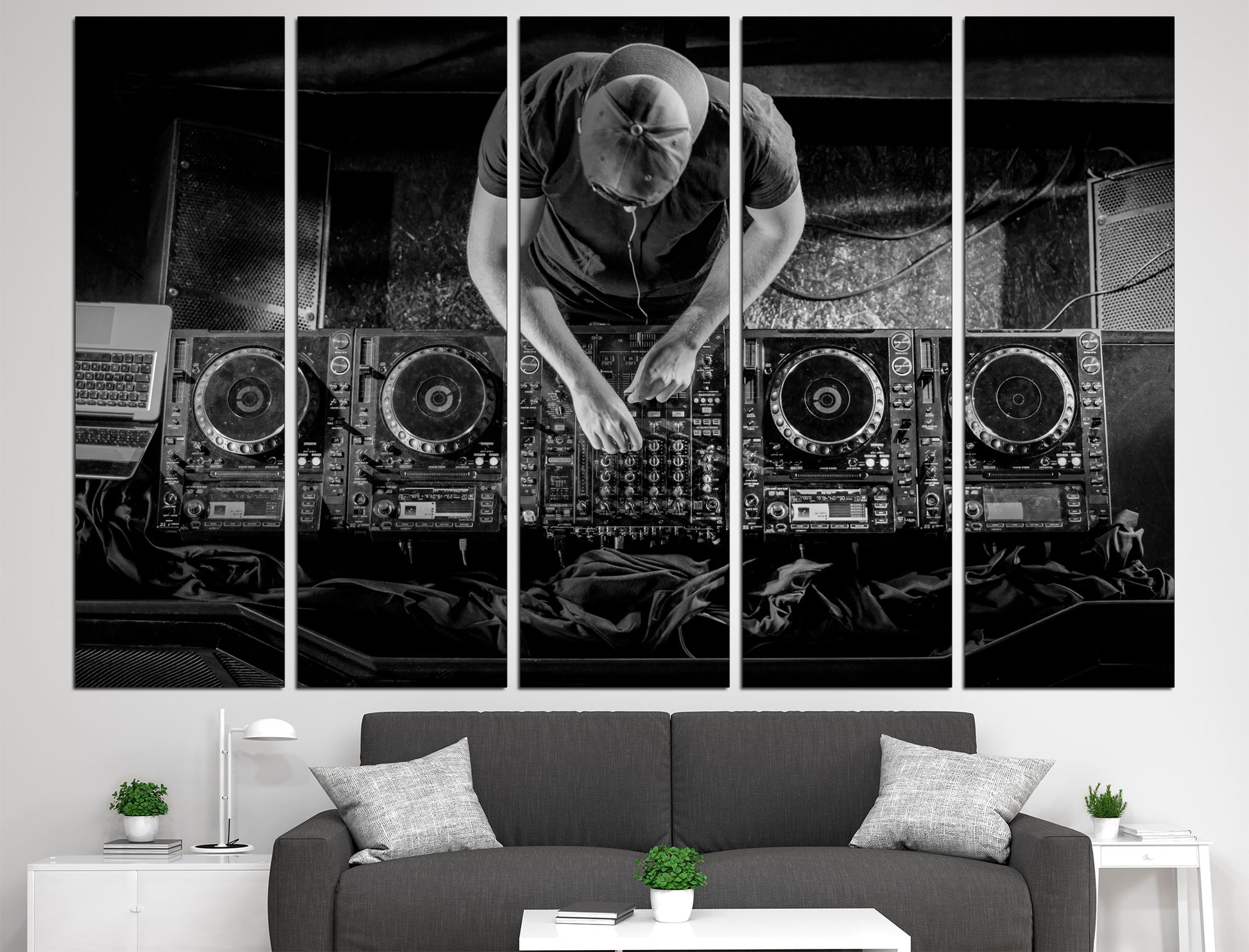 DJ wall art Modern wall decor DJ poster, Music wall art Canvas wall art DJ room decor