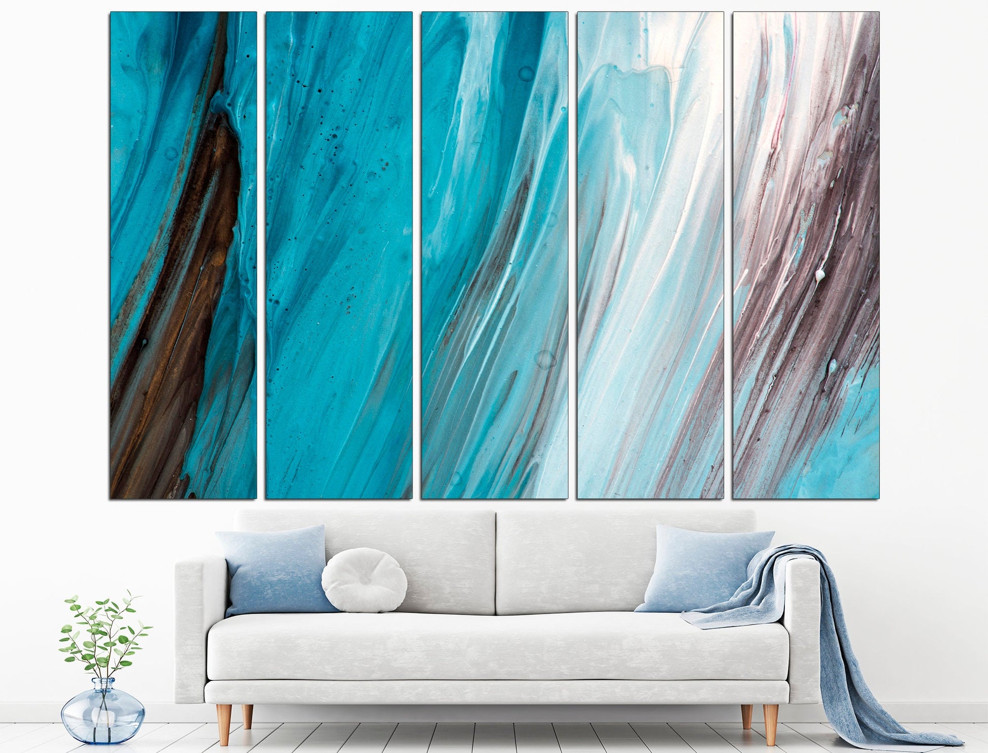 Blue gray marble Large canvas art Abstract marble art, Blue marble print Marble wall decor Marble poster