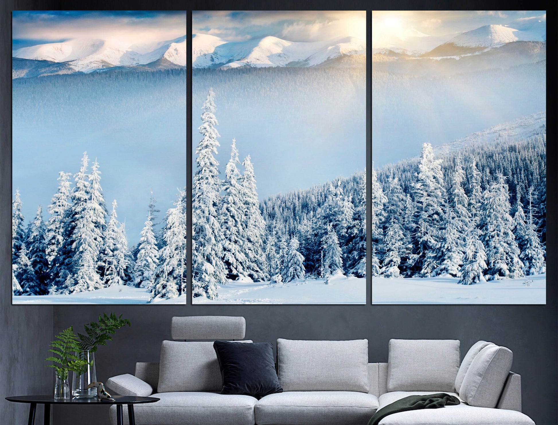 Swiss alps Winter landscape Sunrise in mountains Winter alps, Alps wall art Large canvas print Landscape alps