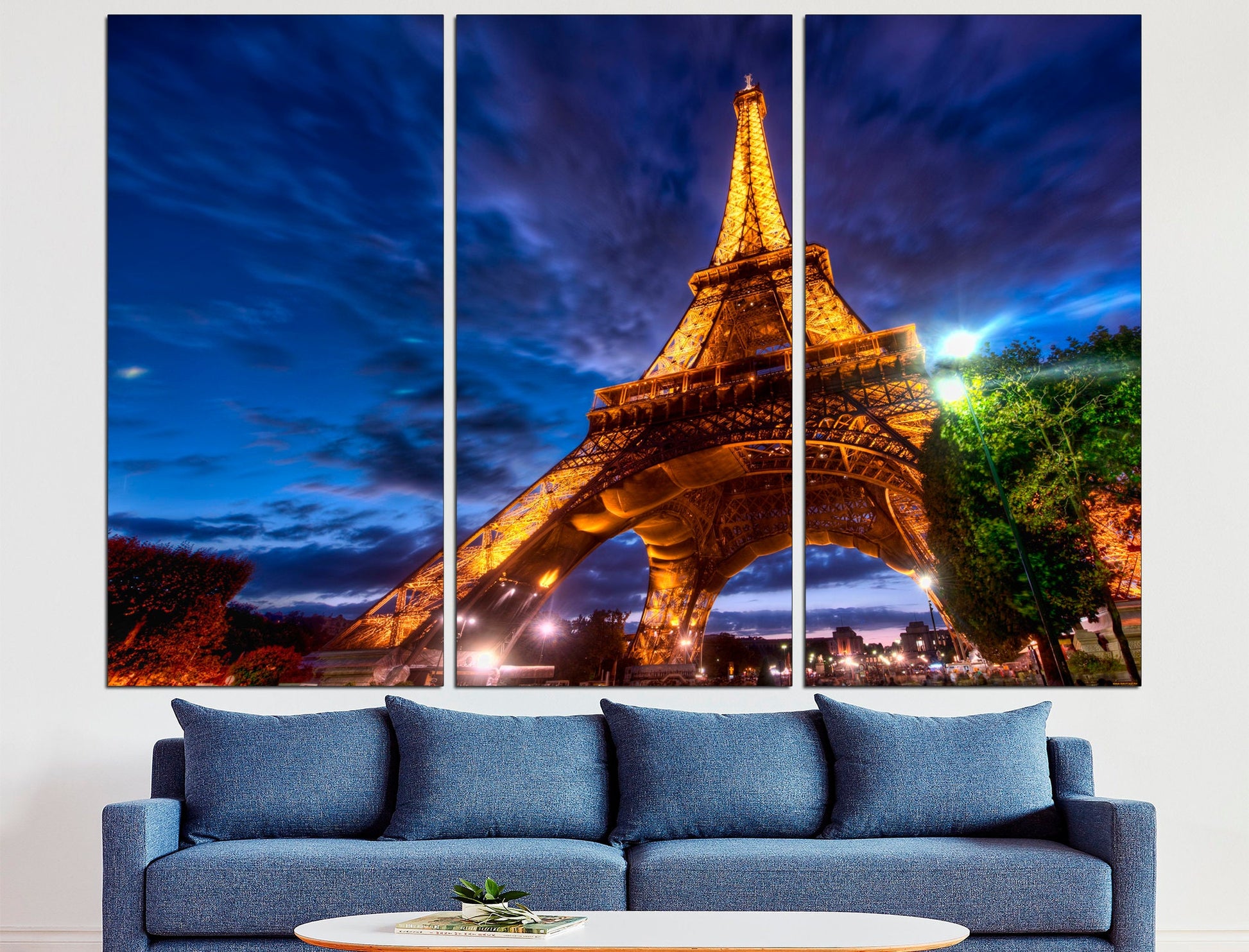 Eiffel tower night Paris wall art Eiffel tower print, French wall decor Eiffel tower poster Paris city print