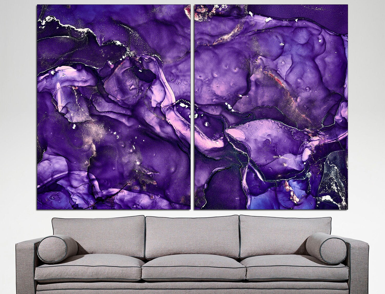 Purple wall art Marble home decor Wall art canvas, Modern canvas art Hanging canvas print Big canvas print