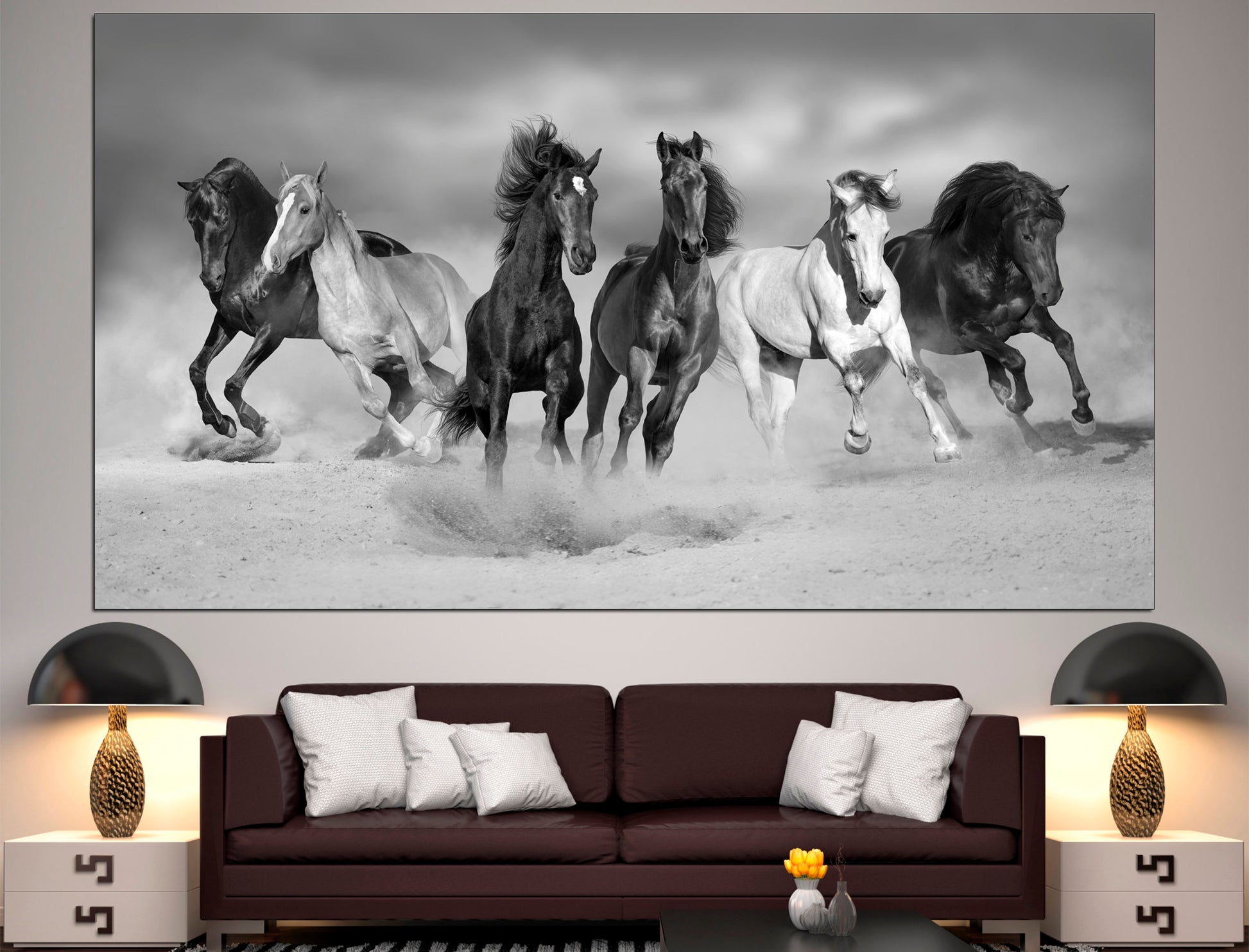 Wild horses Black white wall art Horse decor, Black white print Horse wall art Black white print