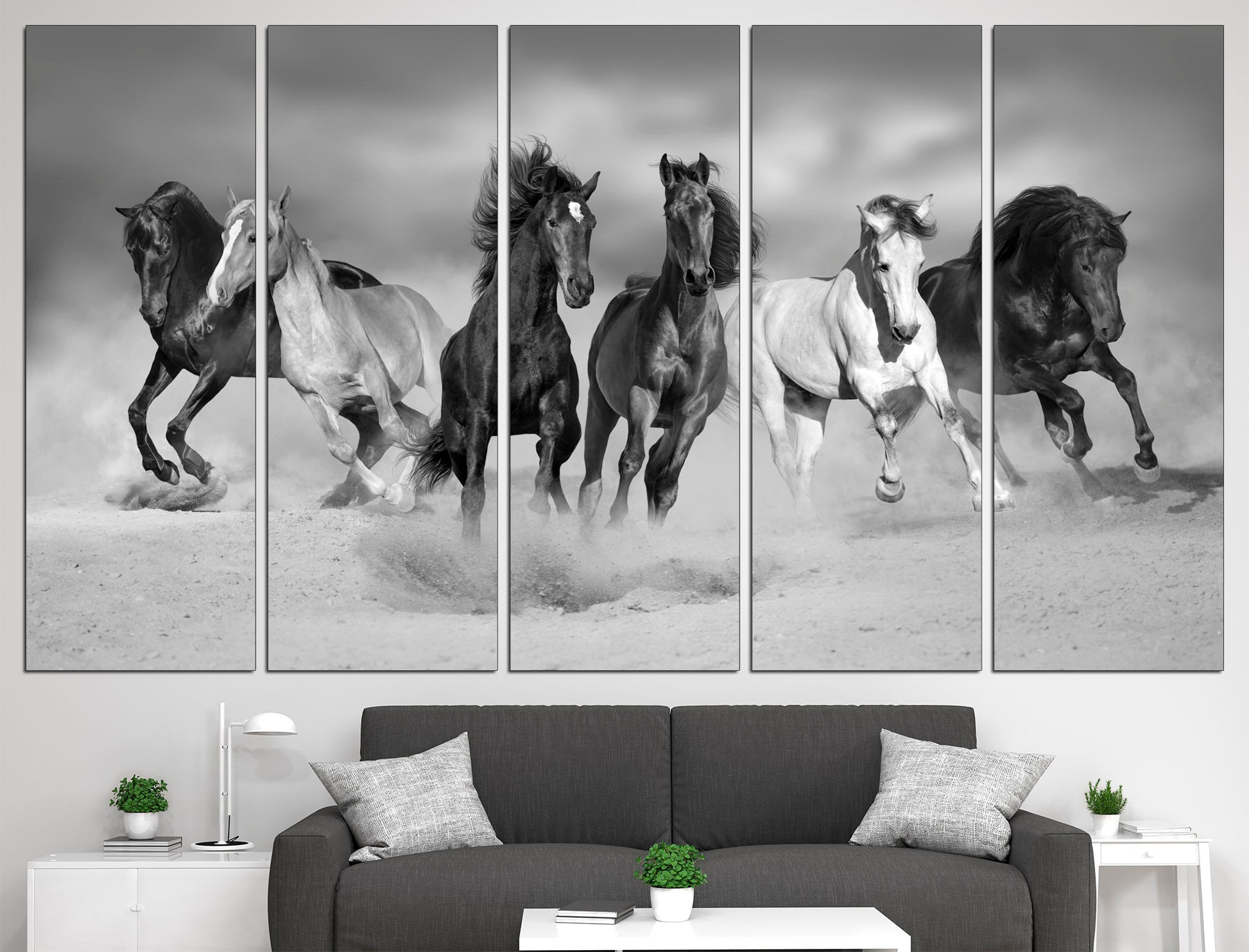 Wild horses Black white wall art Horse decor, Black white print Horse wall art Black white print